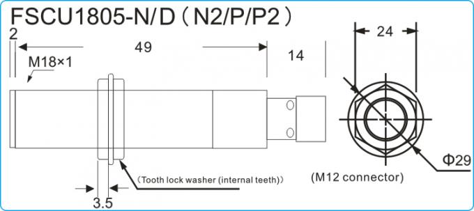 M18 फुल मेटल प्रॉक्सिमिटी स्विच 5mm सेंसिंग ट्यूबलर M12 कनेक्टर सेंसर.जेपीजी